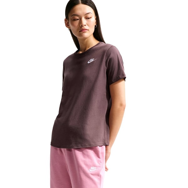 Nike W NSW CLUB SS TEE Bordo Kadın T-Shirt