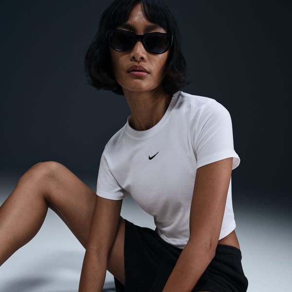 Nike W NSW NK CHLL KNT CRP Beyaz Kadın T-Shirt