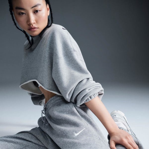 Nike W NSW PHNX FLC HR OS PANT 2 Gri Kadın Eşofman Alt