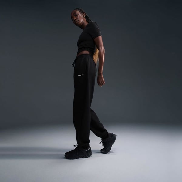 Nike W NSW PHNX FLC HR OS PANT 2 Siyah Kadın Eşofman Alt
