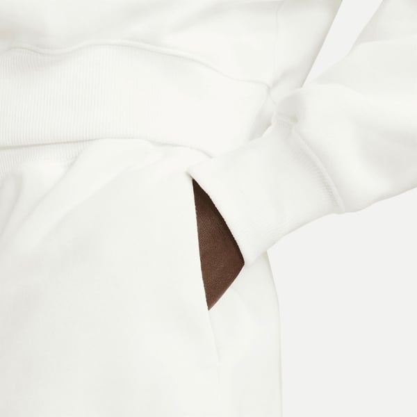 Nike W NSW PHNX FLC QZ CROP Beyaz Kadın T-Shirt