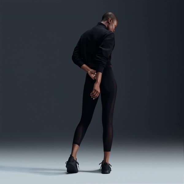 Nike W NSW PHNX FLC QZ CROP Siyah Kadın Sweatshirt
