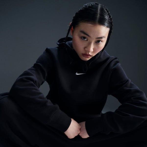 Nike W NSW PHNX FLC STD PO HOODIE Siyah Kadın Sweatshirt