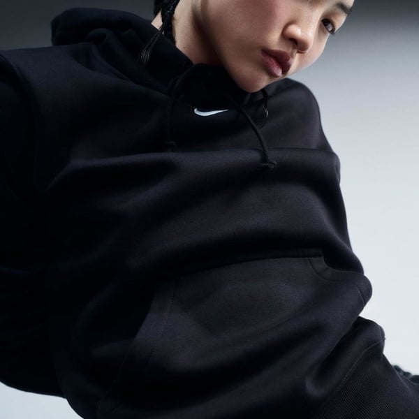 Nike W NSW PHNX FLC STD PO HOODIE Siyah Kadın Sweatshirt