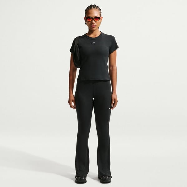 Nike W NSW RIB TGHT SS TEE Siyah Kadın T-Shirt