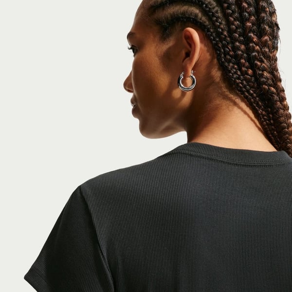 Nike W NSW RIB TGHT SS TEE Siyah Kadın T-Shirt