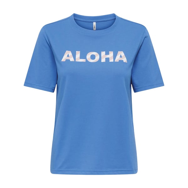 Only ONLABELONE S/S WORD TOP BOX JRS Mavi Kadın T-Shirt