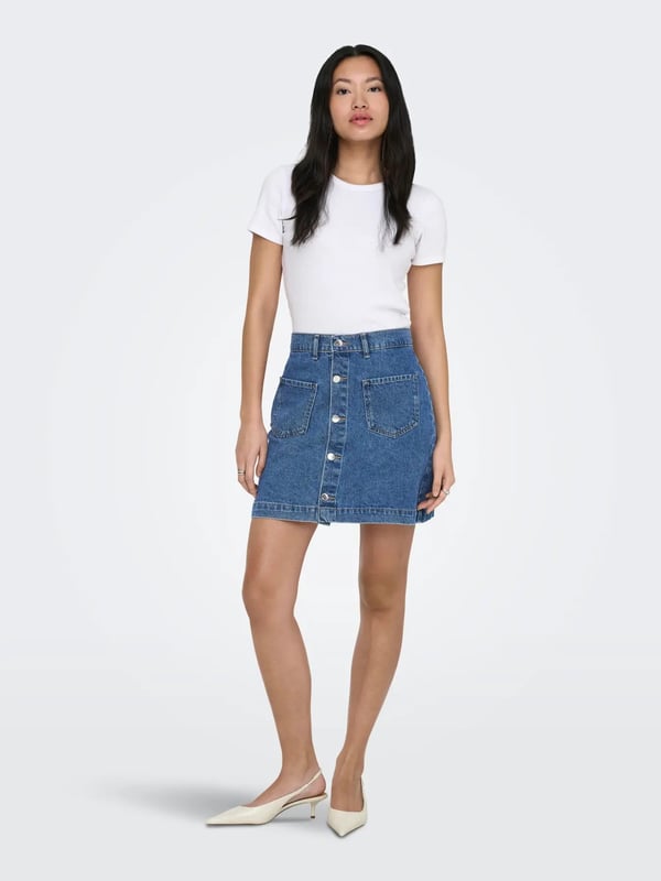 Only ONLAMAZING HW SKIRT TAI DNM NOOS Mavi Kadın Etek