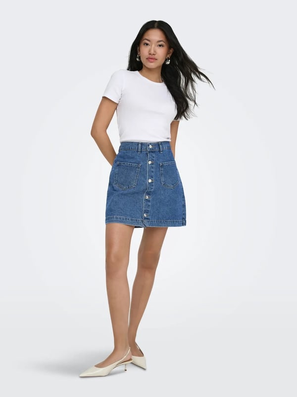 Only ONLAMAZING HW SKIRT TAI DNM NOOS Mavi Kadın Etek