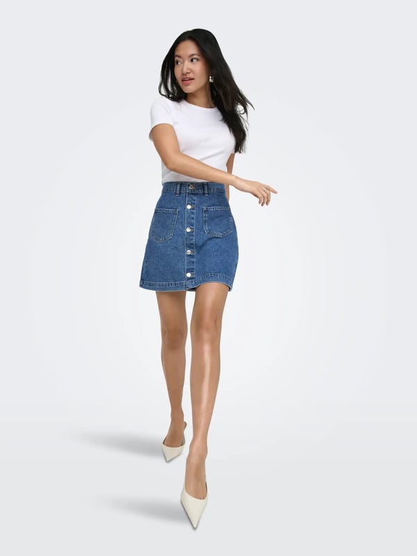 Only ONLAMAZING HW SKIRT TAI DNM NOOS Mavi Kadın Etek