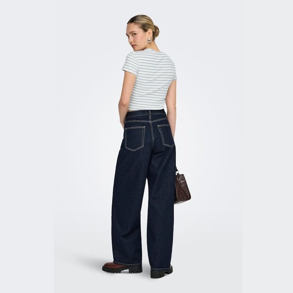 Only ONLANITS S/S O-NECK CROPPED TOP JRS Mavi Kadın T-Shirt
