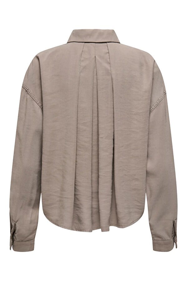 Only ONLARIS LIFE LS PLEAT SHIRT WVN Bej Kadın T-Shirt