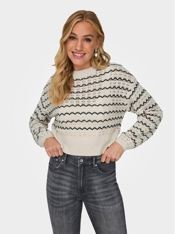 Only ONLASA LS O-NECK KNT Bej Kadın Kazak