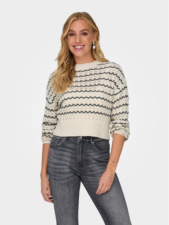 Only ONLASA LS O-NECK KNT Bej Kadın Kazak