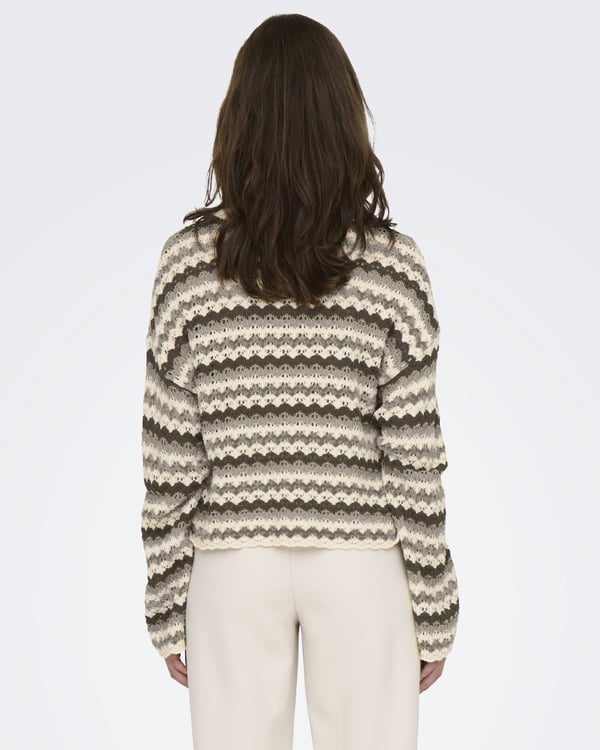 Only ONLASA LS O-NECK KNT NOOS Bej Kadın Kazak