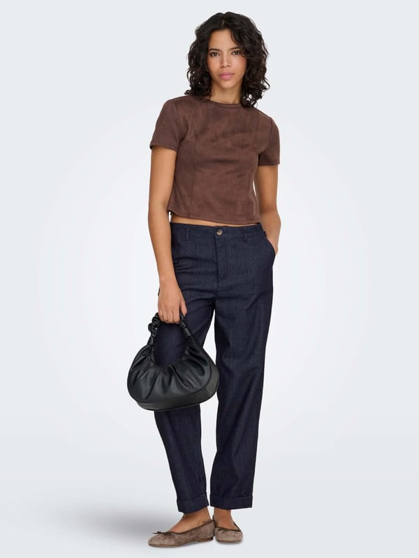 Only ONLASHBY REG STRAIGHT CROPPED  DNM  QYT Lacivert Kadın Kot Pantolon