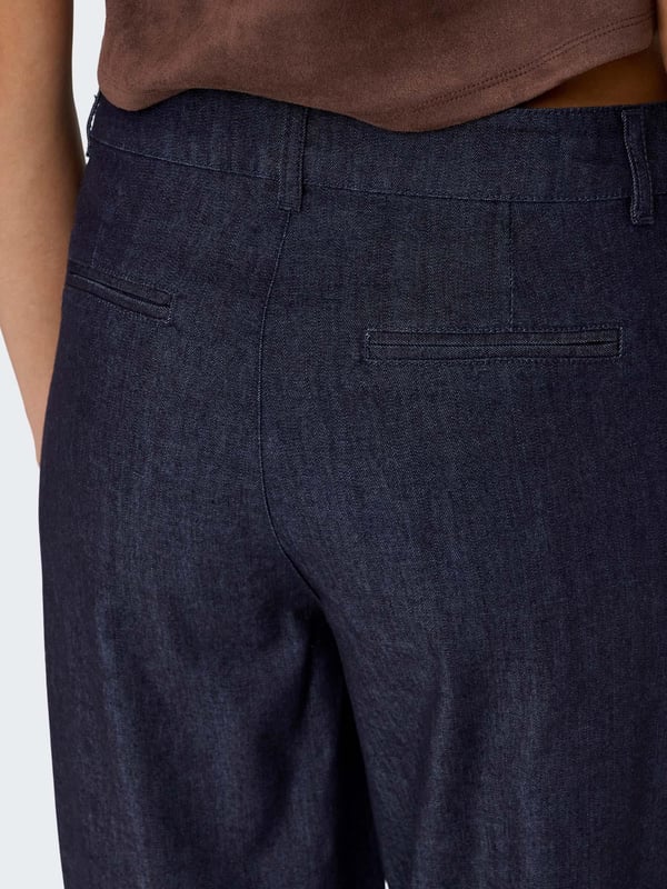 Only ONLASHBY REG STRAIGHT CROPPED  DNM  QYT Lacivert Kadın Kot Pantolon
