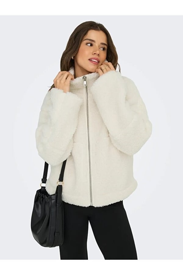 Only ONLASPEN TEDDY JACKET OTW Beyaz Kadın Ceket