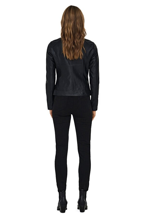 Only ONLBANDIT FAUX LEATHER BIKER OTW NOOS Siyah Kadın Ceket