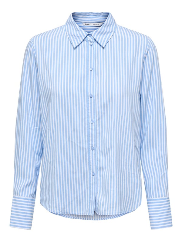 Only ONLBERIT LIFE L/S SHIRT NOOS WVN Açık Mavi Kadın Gömlek