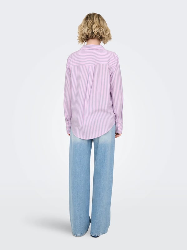 Only ONLBERIT LIFE L/S SHIRT NOOS WVN Pembe Kadın Gömlek