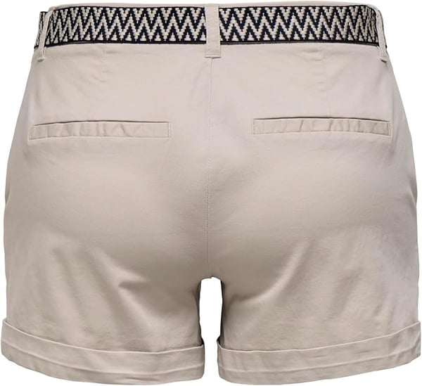 Only ONLBIANA MW COTTON BELT CHINO SHORTS PNT Gri Kadın Şort