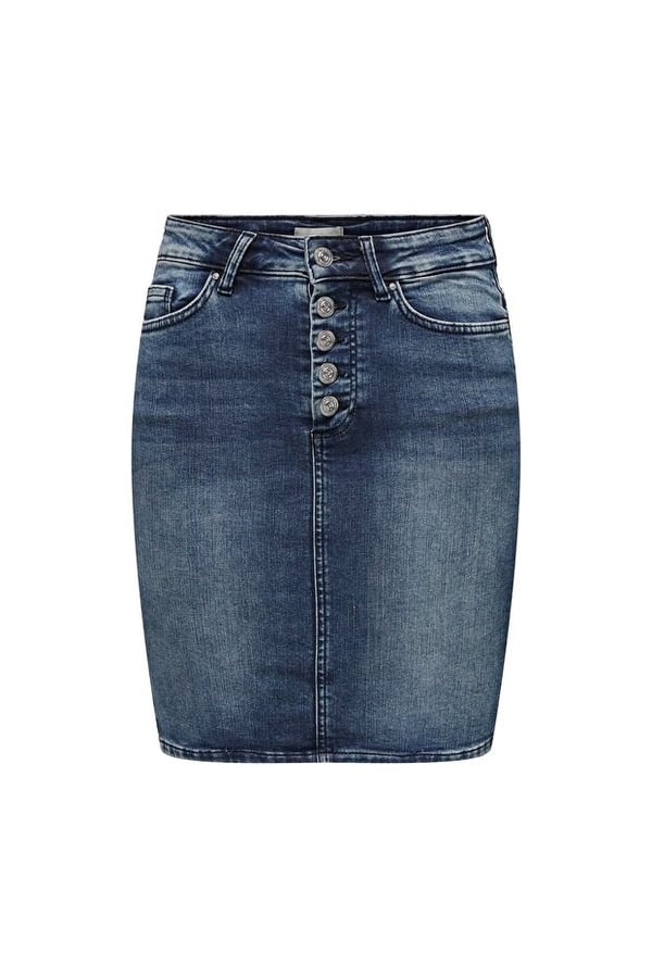 Only ONLBLUSH HW BTN SKIRT DNM TAI583 Lacivert Kadın Etek