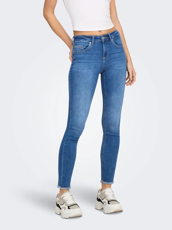 Only ONLBLUSH MID SK ANK RW DNM REA1319 NOOS Denim Kadın Kot Pantolon