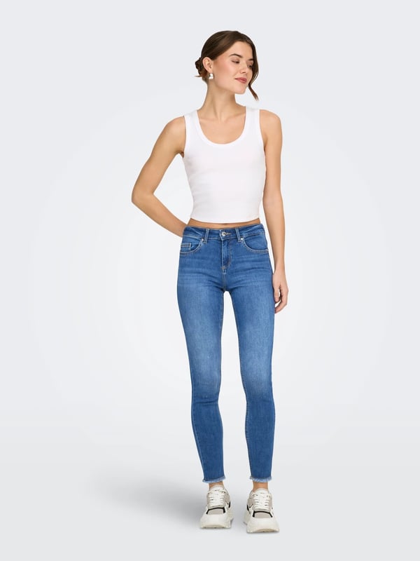 Only ONLBLUSH MID SK ANK RW DNM REA1319 NOOS Denim Kadın Kot Pantolon