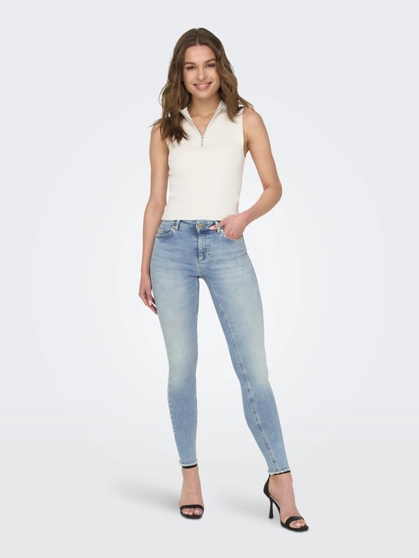 Only ONLBLUSH MID SK ANK RW DNM REA306 NOOS Denim Kadın Kot Pantolon