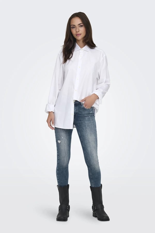 Only ONLBLUSH MID SKIN ANK RW DNM REA593 NOOS Mavi Kadın Kot Pantolon