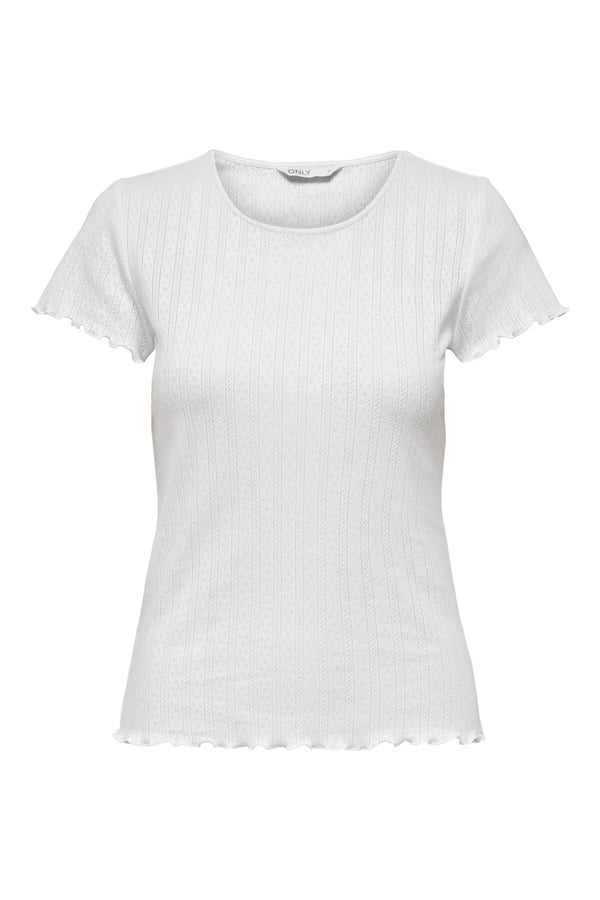 Only ONLCARLOTTA S/S TOP JRS NOOS Beyaz Kadın T-Shirt