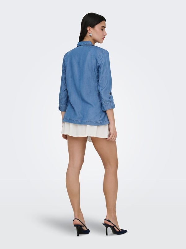 Only ONLCARO CHARIS 3/4 UNLINED BLAZER WVN CC Mavi Kadın Ceket