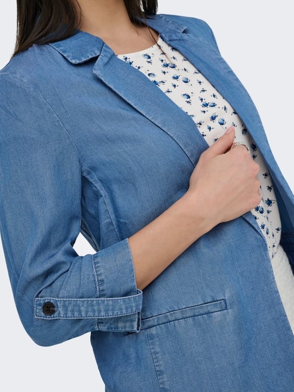Only ONLCARO CHARIS 3/4 UNLINED BLAZER WVN CC Mavi Kadın Ceket
