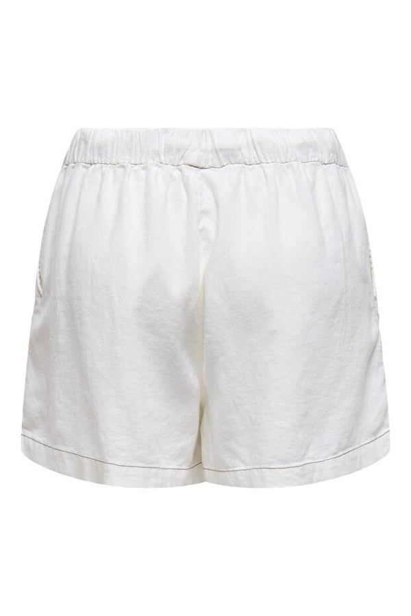 Only ONLCARO MW LINEN B PULL-UP SHORTS CC PNT Beyaz Kadın Şort