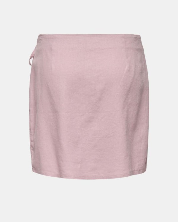 Only ONLCARO MW WRAP LINEN BL SKIRT CC PNT Mor Kadın Etek