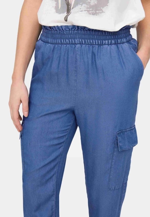 Only ONLCHARIS LIFE HW PB CARGO PANT CC WVN Mavi Kadın Pantolon