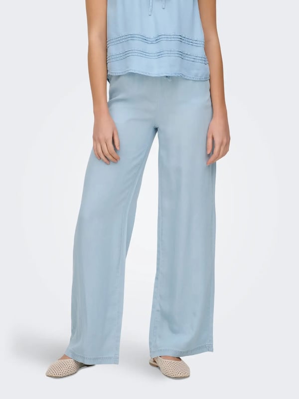 Only ONLCHARIS LIFE PULL UP TIE PANTS WVN CC Açık Mavi Kadın Pantolon