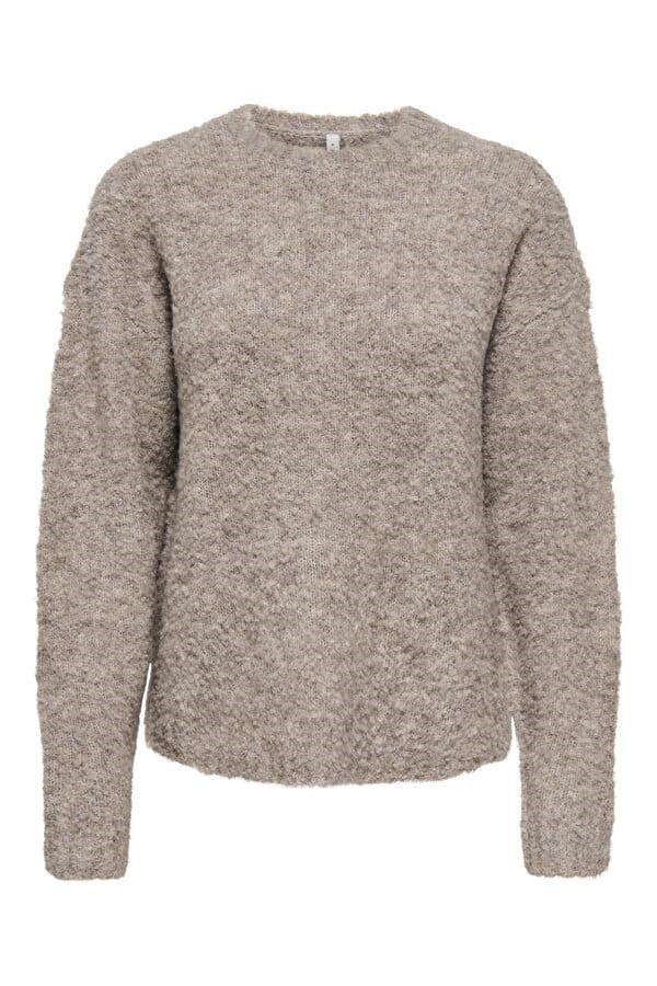 Only ONLCILLE LS O-NECK CC KNT Kahverengi Kadın Kazak