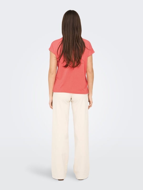 Only ONLCLAUDIA LIFE S/S GLITTER TOP NOOS JRS Mercan Kadın T-Shirt