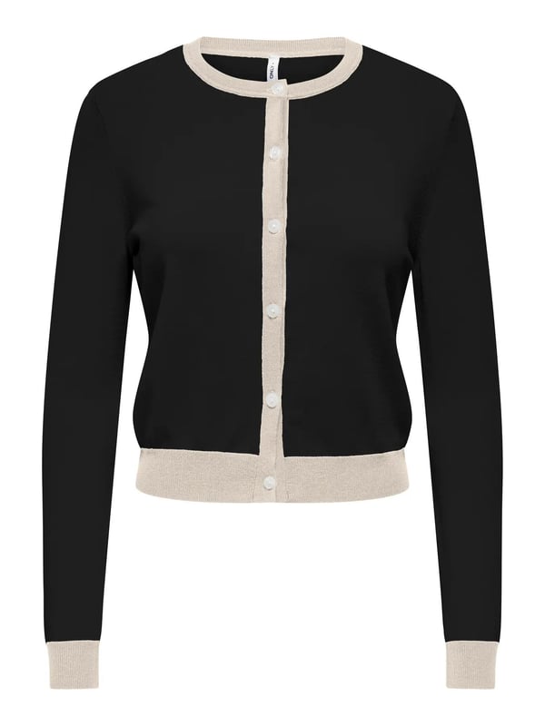 Only ONLCONTA LS O-NECK CARDIGAN CC KNT Siyah Kadın Hırka