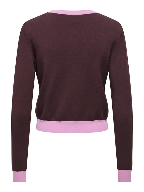 Only ONLCONTA LS O-NECK CARDIGAN CC KNT Mürdüm Kadın Hırka