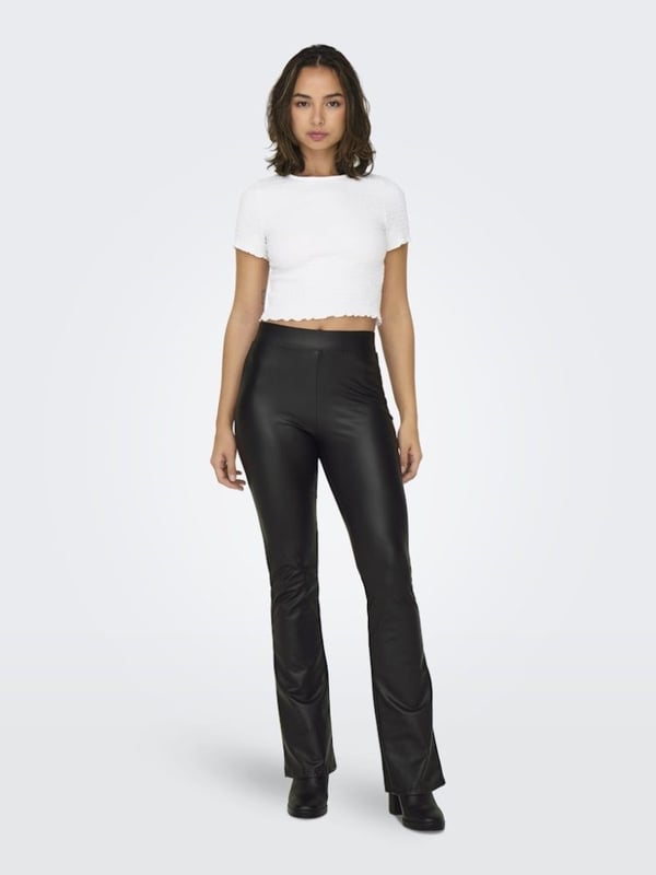 Only ONLCOOL COATED FLARED PANT JRS Siyah Kadın Tayt
