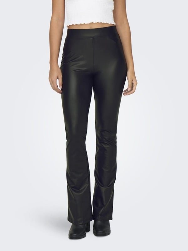 Only ONLCOOL COATED FLARED PANT JRS Siyah Kadın Tayt