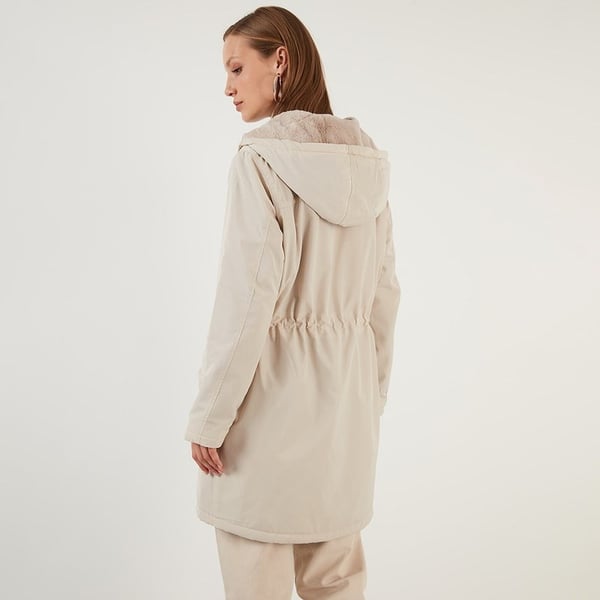 Only ONLDAHLIA  REV. FUR PARKA OTW Bej Kadın Parka