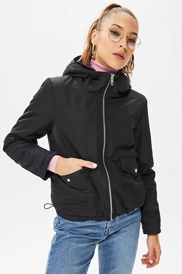 Only ONLDAHLIA REV. FUR JACKET OTW CS Siyah Kadın Ceket