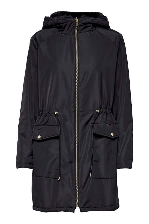 Only ONLDAHLIA  REV. FUR PARKA OTW Siyah Kadın Parka