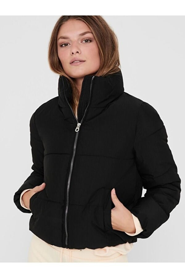 Only ONLDOLLY SHORT PUFFER JACKET OTW Siyah Kadın Ceket