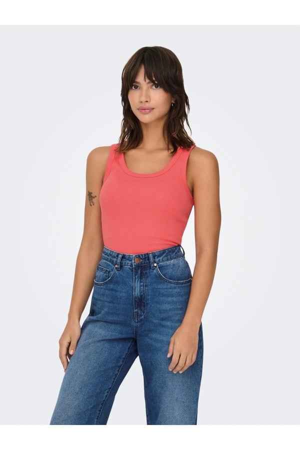 Only ONLEASY S/L TANK TOP JRS Mercan Kadın T-Shirt