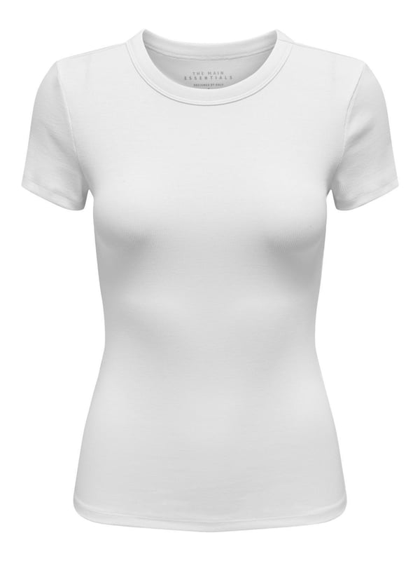 Only ONLEASY S/S O-NECK TOP BOX JRS Beyaz Kadın T-Shirt